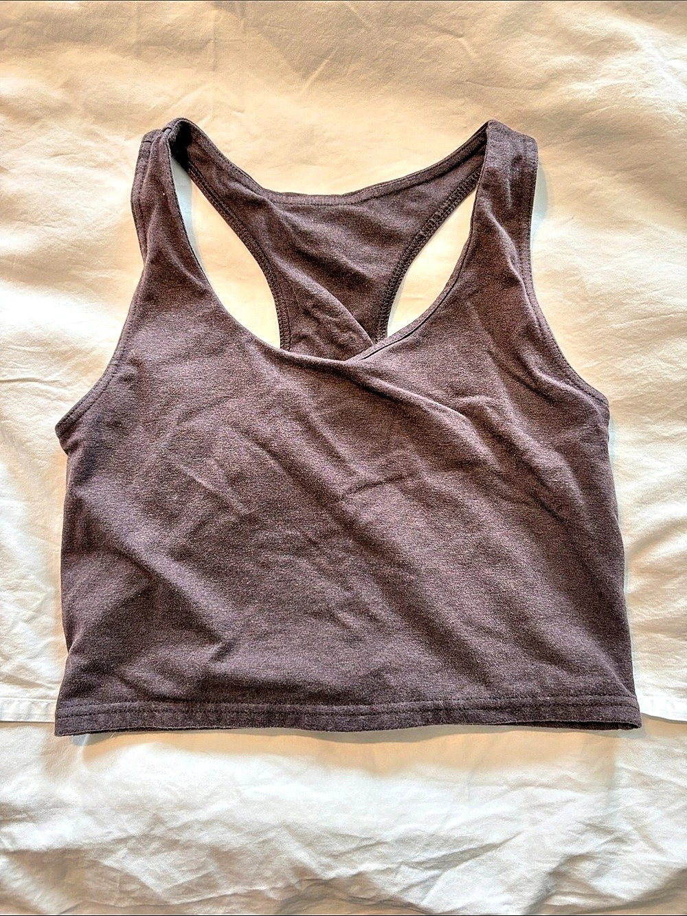 Pact Organic Cotton On the Go-To Crop Tank Brown Small